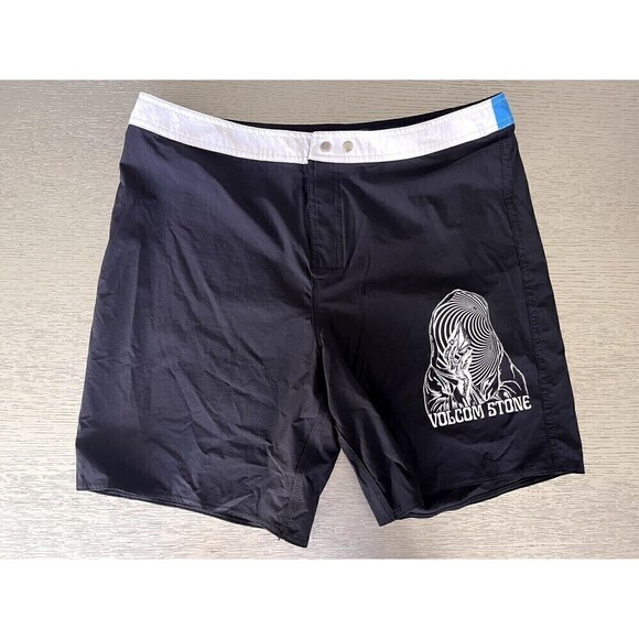 Volcom Other - Volcom Snapped Liberators Boardshorts Size 34 New Black/Blue 8" Inseam Surf Swim